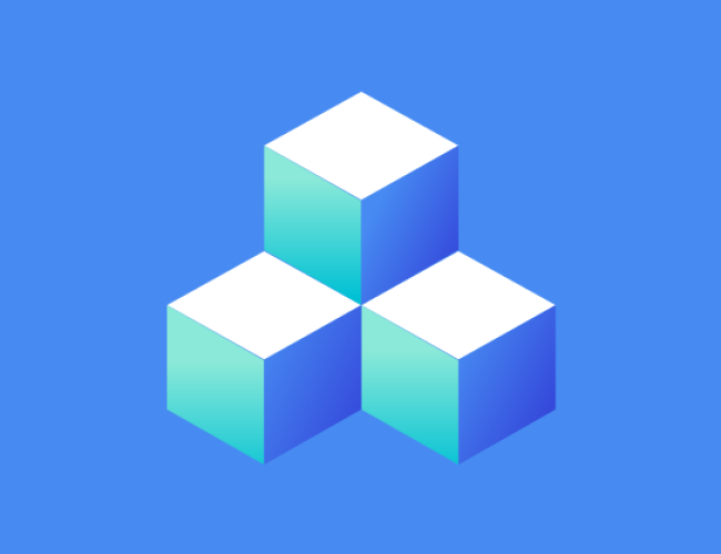 three opaque blocks icon